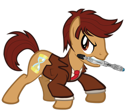 Size: 6785x6000 | Tagged: safe, artist:1992zepeda, artist:firestorm-can, artist:tygerbug, edit, character:doctor whooves, character:time turner, species:pony, .svg available, absurd resolution, crossover, david tennant, doctor who, male, ponified, simple background, solo, sonic screwdriver, tenth doctor, the doctor, transparent background, vector, vector edit
