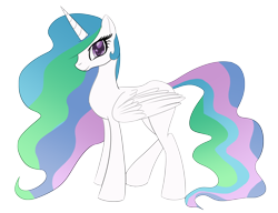 Size: 2150x1650 | Tagged: safe, artist:datapony, character:princess celestia, species:pony, female, mare, missing accessory, simple background, solo, transparent background