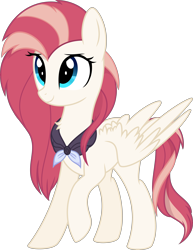 Size: 5015x6510 | Tagged: safe, artist:aureai, oc, oc only, oc:aureai, species:pegasus, species:pony, .svg available, absurd resolution, chest fluff, clothing, female, happy, mare, raised hoof, simple background, smiling, solo, spread wings, transparent background, vector, wings