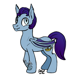 Size: 2000x2000 | Tagged: safe, artist:inkrose98, oc, oc only, oc:wax n' wane, species:bat pony, species:pony, commission, new cutie mark, signature, simple background, solo, transparent background