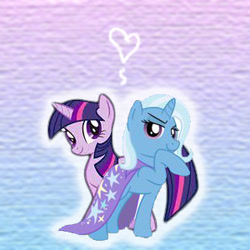 Size: 300x300 | Tagged: safe, artist:empty-10, artist:thepegasusbrony, character:trixie, character:twilight sparkle, species:pony, species:unicorn, ship:twixie, duo, female, lesbian, mare, shipping