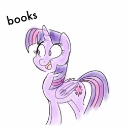 Size: 595x591 | Tagged: safe, artist:zigragirl, character:twilight sparkle, character:twilight sparkle (alicorn), species:alicorn, species:pony, book, bookhorse, digital art, female, mare, simple background, solo, that pony sure does love books, white background
