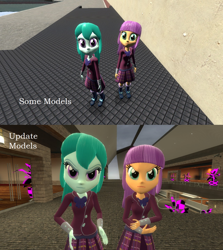 Size: 1280x1438 | Tagged: safe, artist:shafty817, character:cold forecast, character:ginger owlseye, my little pony:equestria girls, 3d, clothing, crystal prep academy uniform, gmod, school uniform