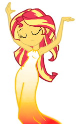 Size: 546x892 | Tagged: safe, artist:haleyc4629, edit, character:sunset shimmer, species:phoenix, episode:my past is not today, g4, my little pony: equestria girls, my little pony:equestria girls, angel, armpits, beautiful, clothing, dress, female, reference, simple background, sleeveless, solo, vector, white background, wingless