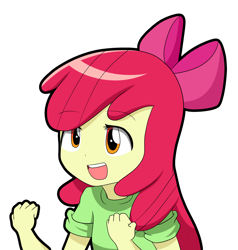 Size: 2000x2100 | Tagged: safe, artist:graytyphoon, character:apple bloom, my little pony:equestria girls, clothing, female, open mouth, simple background, solo, white background, yeah