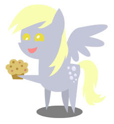 Size: 2091x2270 | Tagged: safe, artist:scourge707, character:derpy hooves, species:pegasus, species:pony, female, food, happy, hoof hold, mare, muffin, pointy ponies, simple background, smiling, solo, transparent background, vector