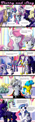 Size: 865x2953 | Tagged: safe, artist:aschenstern, character:princess celestia, character:princess flurry heart, character:princess luna, character:shining armor, oc, oc:silver watch, species:alicorn, species:earth pony, species:pegasus, species:pony, species:unicorn, comic:flurry and stag, armor, comic, crystal guard, crystal guard armor, grimdark series, magic