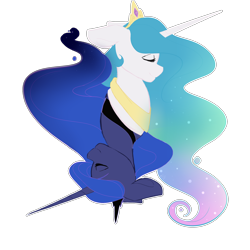 Size: 2000x2000 | Tagged: safe, artist:beashay, character:princess celestia, character:princess luna, species:pony, bust, eyes closed, high res, portrait, simple background, smiling, transparent background