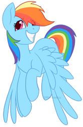 Size: 658x1000 | Tagged: safe, artist:darkodraco, character:rainbow dash, species:pegasus, species:pony, female, grin, looking away, mare, simple background, smiling, solo, spread wings, transparent background, wings