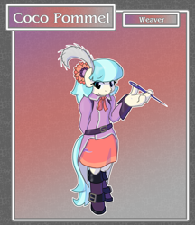 Size: 1688x1950 | Tagged: safe, artist:brownie-bytes, character:coco pommel, species:anthro, species:earth pony, species:pony, species:unguligrade anthro, crossover, female, final fantasy, solo, weaver