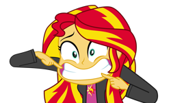 Size: 6800x4081 | Tagged: safe, artist:keronianniroro, character:sunset shimmer, episode:epic fails, eqg summertime shorts, g4, my little pony: equestria girls, my little pony:equestria girls, absurd resolution, clothing, faec, female, jacket, leather jacket, shirt, simple background, solo, transparent background, vector