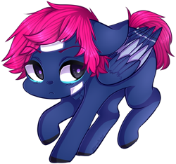 Size: 937x876 | Tagged: safe, artist:shiromidorii, oc, oc only, oc:noah, species:pegasus, species:pony, chibi, colored wings, male, multicolored wings, simple background, solo, stallion, transparent background