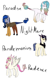 Size: 1024x1566 | Tagged: safe, artist:mah521, oc, oc only, parent:discord, parent:princess cadance, parent:princess celestia, parent:princess luna, parent:twilight sparkle, parents:discodance, parents:discolight, parents:dislestia, parents:lunacord, species:draconequus, discord gets all the mares, draconequus oc, hybrid, interspecies offspring, next generation, offspring, simple background, white background
