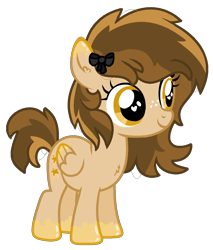 Size: 1111x1303 | Tagged: safe, artist:monkfishyadopts, base used, oc, oc only, oc:caramel stars, species:pegasus, species:pony, adoptable, bow, chest fluff, ear fluff, female, filly, freckles, simple background, solo, transparent background