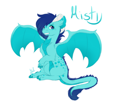 Size: 5000x4000 | Tagged: safe, artist:mah521, oc, oc only, oc:misty, species:dracony, absurd resolution, hybrid, simple background, sitting, solo, white background