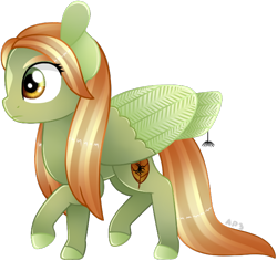 Size: 610x575 | Tagged: safe, artist:amberpone, oc, oc only, oc:mantis, species:pegasus, species:pony, cutie mark, digital art, eyebrows, eyes open, fanart, female, fullbody, green, hooves, lineart, long hair, long mane, long tail, mare, original character do not steal, shading, soft shading, solo, spider, teenager, walking, wings, yellow