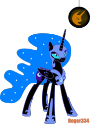Size: 2463x3398 | Tagged: safe, artist:roger334, character:nightmare moon, character:princess luna, species:alicorn, species:pony, female, happy, horseshoes, lantern, mare in the moon, moon, nightmare night, paper lantern, simple background, solo, transparent background, vector