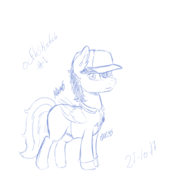 Size: 3000x3000 | Tagged: safe, artist:maximus, oc, oc only, species:pegasus, species:pony, monochrome, simple background, sketch, white background