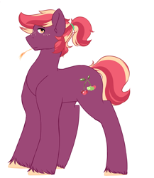 Size: 2000x2300 | Tagged: safe, artist:mah521, oc, oc only, oc:manchester cherry, parent:big macintosh, parent:sugar belle, parents:sugarmac, species:earth pony, species:pony, high res, male, offspring, simple background, solo, stallion, white background