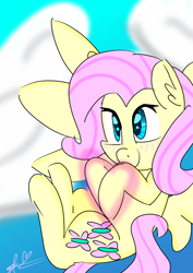 Size: 2894x4093 | Tagged: safe, artist:jubyskylines, character:fluttershy, blushing, flying