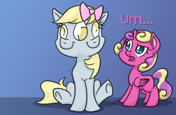 Size: 1114x728 | Tagged: safe, artist:srsishere, character:derpy hooves, character:princess skyla, species:alicorn, species:pony, ask-multi-faced-derpy, multi-faced derpy
