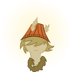 Size: 3786x3811 | Tagged: safe, artist:plone, oc, oc:lamp, species:mothpony, clothing, hat, lampshade, lampshade hat, original species, simple background, solo, transparent background, vector