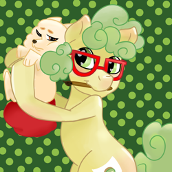 Size: 2000x2000 | Tagged: safe, artist:kiwiscribbles, oc, oc only, oc:kiwi scribbles, species:dog, animal, curly hair, glasses