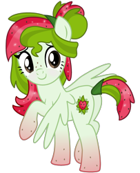 Size: 2064x2544 | Tagged: safe, artist:monkfishyadopts, derpibooru original, oc, oc only, oc:watermelana, species:pegasus, species:pony, 2018 community collab, derpibooru community collaboration, blushing, freckles, gradient hooves, looking at you, looking back, looking back at you, plot, raised hoof, shy, simple background, solo, transparent background