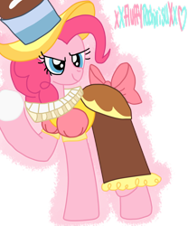 Size: 1024x1229 | Tagged: safe, artist:xxfluffypachirisuxx, character:pinkie pie, species:earth pony, species:pony, chancellor puddinghead, clothing, female, mare, ruff (clothing), simple background, snow, solo, transparent background