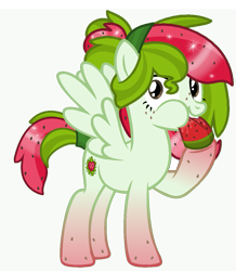 Size: 925x1063 | Tagged: safe, artist:monkfishyadopts, base used, oc, oc only, oc:watermelana, species:pony, eating, food, freckles, fruit, gradient hooves, looking at you, melon, simple background, solo, transparent background, watermelon