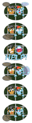 Size: 2025x7825 | Tagged: safe, artist:crazynutbob, character:quibble pants, character:rainbow dash, avatar the last airbender, bars, comic, contemplating, goo, help, messy, reference, sticky, stuck, yelling