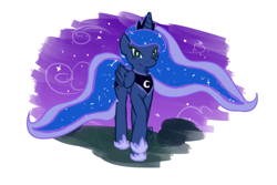 Size: 1500x1000 | Tagged: safe, artist:brownie-bytes, character:princess luna, species:alicorn, species:pony, female, folded wings, mare, solo