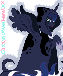 Size: 1024x1229 | Tagged: safe, artist:xxfluffypachirisuxx, character:princess luna, species:pony, episode:a hearth's warming tail, g4, my little pony: friendship is magic, cloak, clothing, female, simple background, solo, spirit of hearth's warming yet to come, transparent background