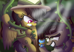 Size: 4088x2888 | Tagged: safe, artist:bubbly-storm, character:daring do, character:doctor caballeron, species:earth pony, species:pegasus, species:pony, female, male, mare, stallion