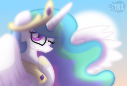 Size: 3016x2040 | Tagged: safe, artist:bubbly-storm, character:princess celestia, female, one eye closed, solo