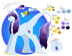 Size: 1024x795 | Tagged: safe, artist:clay-bae, oc, oc only, oc:lucky amethyst, parent:pokey pierce, parent:rarity, parents:raripierce, species:classical unicorn, species:pony, species:unicorn, cloven hooves, leonine tail, offspring, reference sheet, simple background, solo, transparent background, unshorn fetlocks