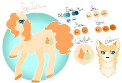 Size: 1024x701 | Tagged: safe, artist:clay-bae, oc, oc only, oc:pear jam, parent:applejack, parent:sheriff tumbleweed, parents:tumblejack, species:earth pony, species:pony, species:wolf, reference sheet, simple background, transparent background