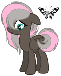 Size: 1545x1905 | Tagged: safe, artist:marielle5breda, oc, oc only, oc:black butterfly, parent:fluttershy, parent:thunderlane, parents:thundershy, species:pegasus, species:pony, female, mare, offspring, simple background, solo, transparent background