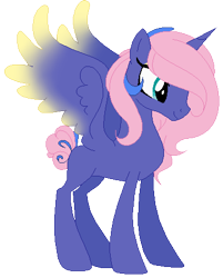 Size: 371x462 | Tagged: safe, artist:angelamusic13, base used, oc, oc only, parent:fluttershy, parent:princess luna, parents:lunashy, species:alicorn, species:pony, alicorn oc, colored wings, colored wingtips, female, magical lesbian spawn, mare, offspring, simple background, solo, transparent background