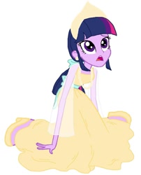 Size: 803x996 | Tagged: safe, artist:haleyc4629, edit, character:twilight sparkle, my little pony:equestria girls, anastasia, clothing, cosplay, costume, crossover, don bluth, dress, female, headdress, kneeling, multiple bases used, once upon a december, russia, russian, simple background, singing, solo, white background