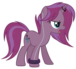 Size: 1486x1352 | Tagged: safe, artist:marielle5breda, oc, oc only, oc:magical wave, parent:tempest shadow, parent:vinyl scratch, species:pony, species:unicorn, female, magical lesbian spawn, mare, offspring, simple background, solo, transparent background