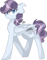 Size: 1041x1326 | Tagged: safe, artist:thepegasisterpony, oc, oc only, oc:silver bells, parent:rumble, parent:sweetie belle, parents:rumbelle, species:pegasus, species:pony, female, mare, offspring, simple background, solo, transparent background