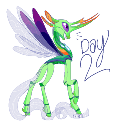 Size: 500x550 | Tagged: safe, artist:creeate97, character:thorax, species:changeling, species:reformed changeling, changeling king, male, pixel art, raised hoof, redesign, signature, simple background, solo, white background