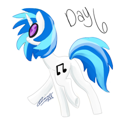 Size: 500x530 | Tagged: safe, artist:creeate97, character:dj pon-3, character:vinyl scratch, species:pony, species:unicorn, female, glasses, mare, raised hoof, signature, simple background, solo, sunglasses, walking, white background