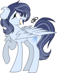 Size: 867x1104 | Tagged: safe, artist:thepegasisterpony, oc, oc:meadowlark, parent:fluttershy, parent:soarin', parents:soarinshy, offspring, raised hoof, simple background, solo, transparent background