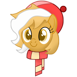 Size: 4200x4201 | Tagged: safe, artist:potato22, oc, oc only, oc:mareota, species:pony, absurd resolution, bust, clothing, female, first art, hat, mare, scarf, shading, simple background, smiling, solo, transparent background, vector