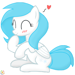 Size: 5300x5300 | Tagged: safe, artist:potato22, oc, oc only, oc:winter white, absurd resolution, blushing, cute, eyes closed, full body, shading, simple background, sitting, smiling, solo, transparent background, vector