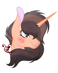 Size: 3152x3915 | Tagged: safe, artist:marielle5breda, oc, oc:puck, species:pony, species:unicorn, bust, female, high res, mare, portrait, simple background, solo, transparent background