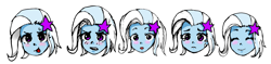 Size: 1645x391 | Tagged: safe, artist:starwantrix, character:trixie, my little pony:equestria girls, angry, blushing, cute, diatrixes, emotes, happy, sad, smug, surprised