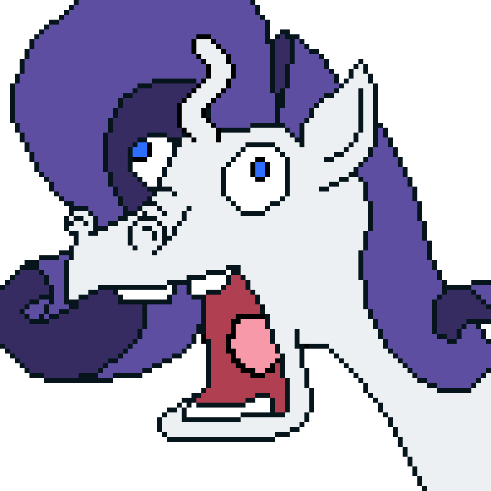 Size: 1000x1000 | Tagged: safe, artist:m_d_quill, character:rarity, animated, female, floppy horn, gif, not salmon, simple background, solo, transparent background, wat